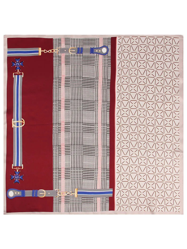 100% Mulberry Silk Printed Designer Square Scarf 53x53cm/21