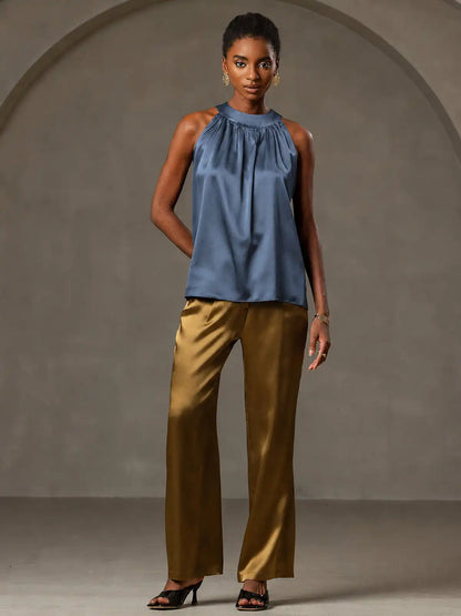 19Momme Silk Sleeveless Halter Neck Women's Top
