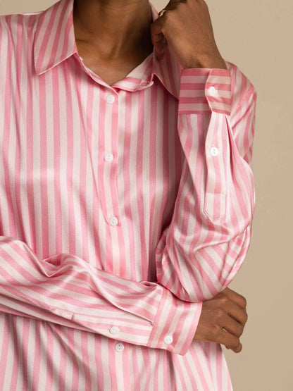 Women’s 19 Momme Silk Long Sleeves Button-Up Shirt