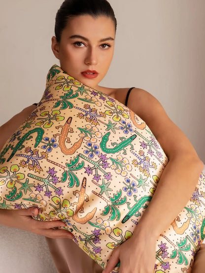 19 Momme Artistic Printed 100% Mulberry Silk Pillowcase – Envelope Closure