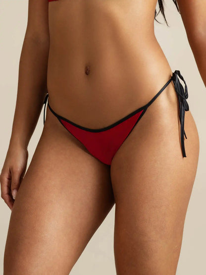100% Mulberry Silk Adjustable Side-Tie String Bikini Panty