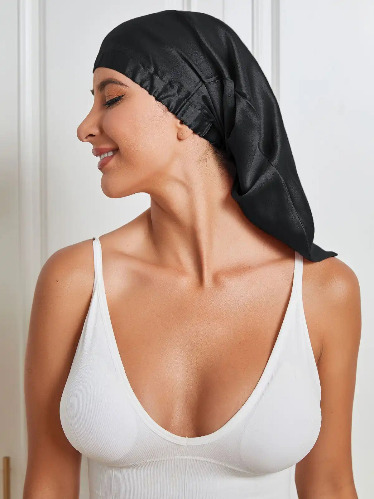 100% Mulberry Silk Sleep Cap Elasticated Bonnet