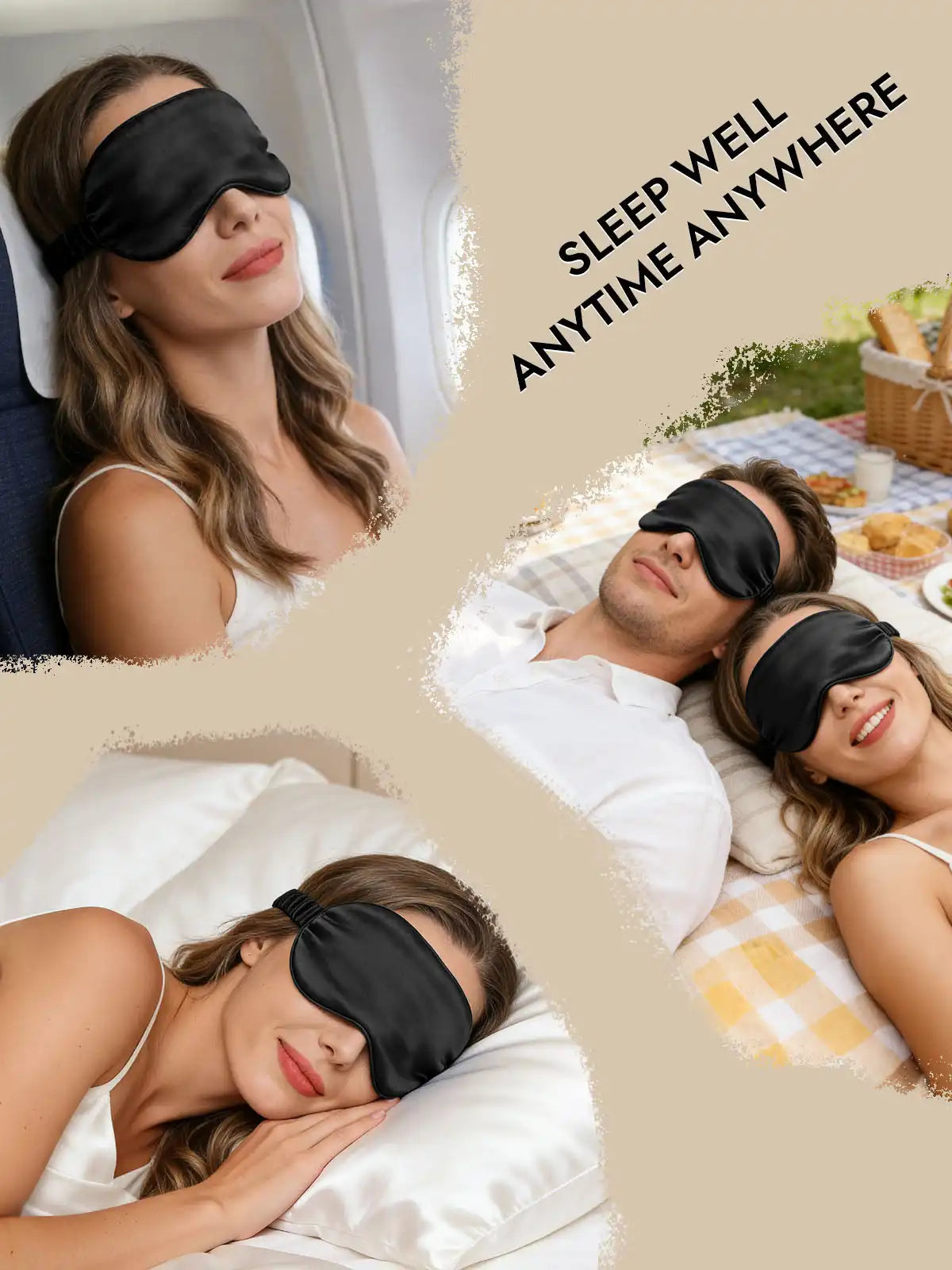 100% Mulberry Silk Sleep Eye Mask with Elastic Band