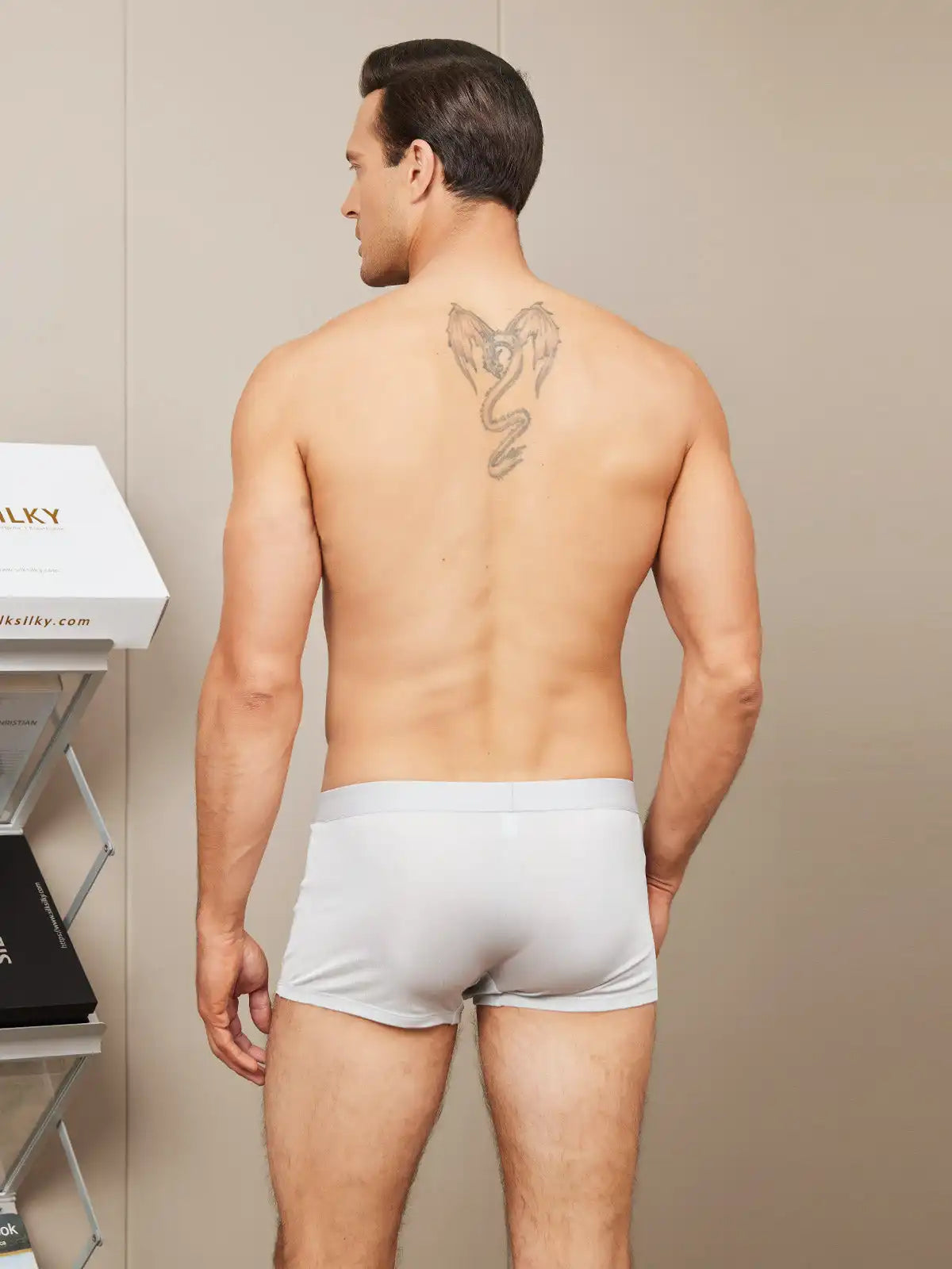 Men‘s 100% Mulberry Silk Boxer Briefs Underwear
