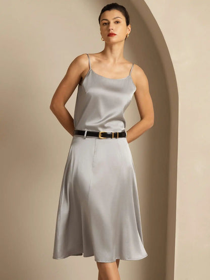 19Momme Silk Spaghetti Strap Round Neck Camisoles