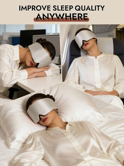 100% Mulberry Silk 3D Contoured Eye Mask With Velcro Closure