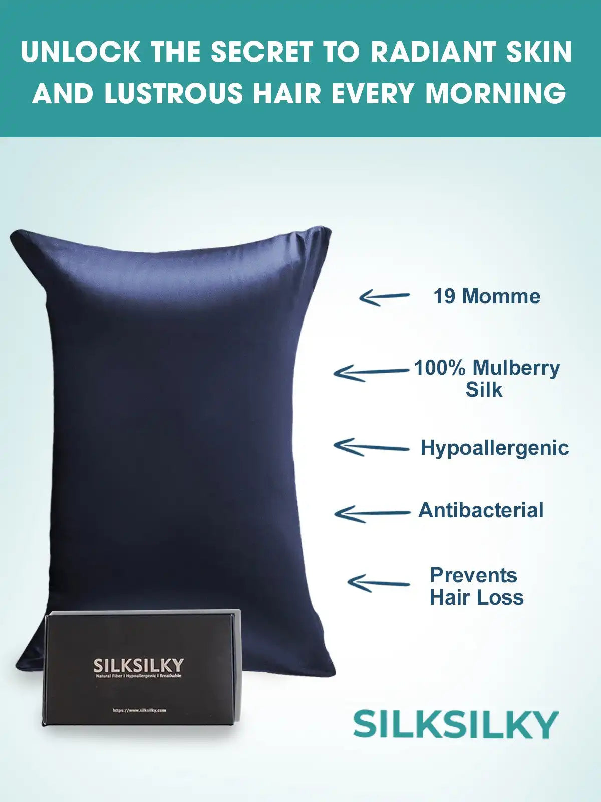 100% Mulberry Silk Pillowcase with Envelope Closure