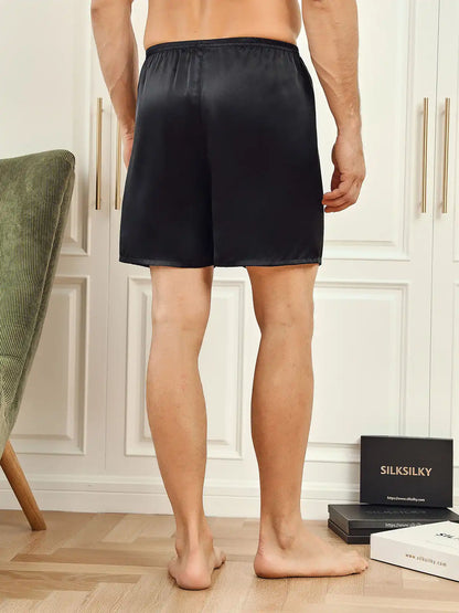 100% Mulberry Silk Men's Lounge Shorts Sleep Bottoms