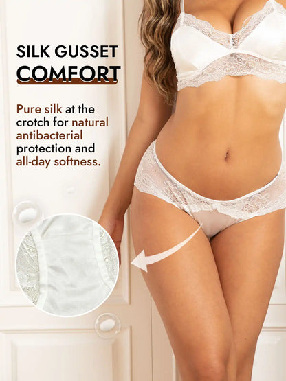100% Mulberry Silk Sexy Lace Panty