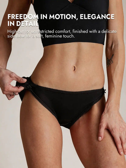 100% Mulberry Silk Bikini Panty with Bow Detail
