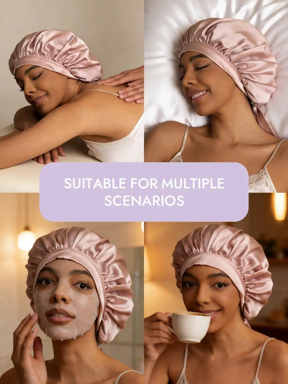 100% Mulberry Silk Elegant Bonnet with Long Ribbons