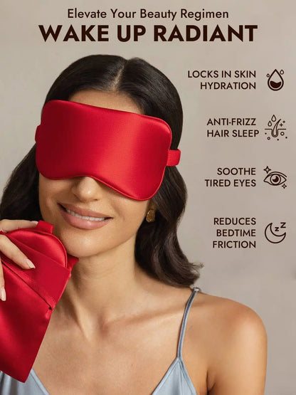 100% Mulberry Silk Eye Mask And Envelope Pouch Set 2Pcs