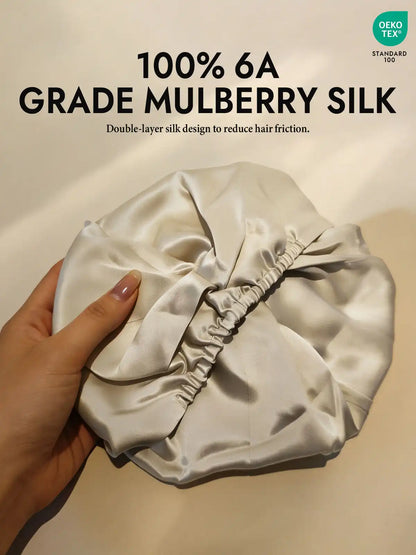 100% Mulberry Silk Sleep Cap Double Layer Night Turban Bonnet