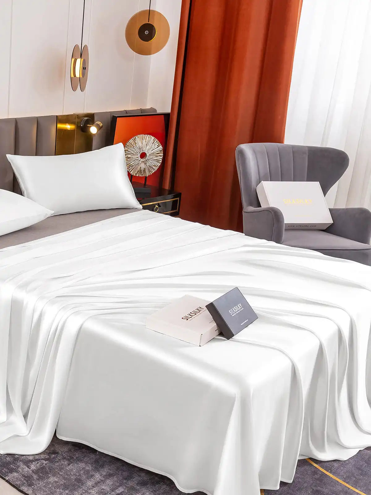 19Momme 3Pcs Silk Set Flat Sheet+2x Pillowcases