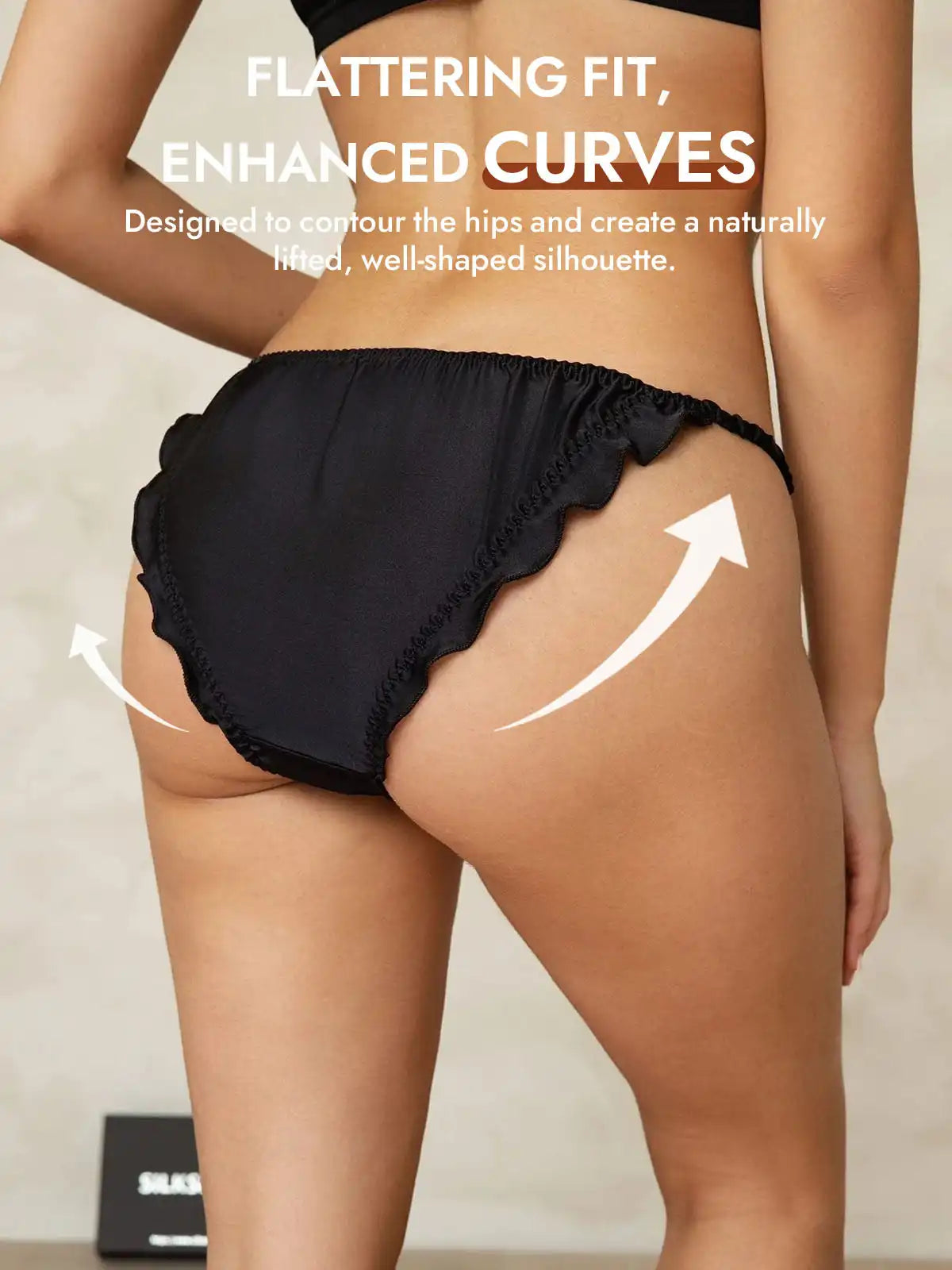 100% Mulberry Silk Ruffle Trim String Panty