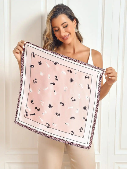 100% Mulberry Silk Printed Designer Square Scarf 53x53cm/21