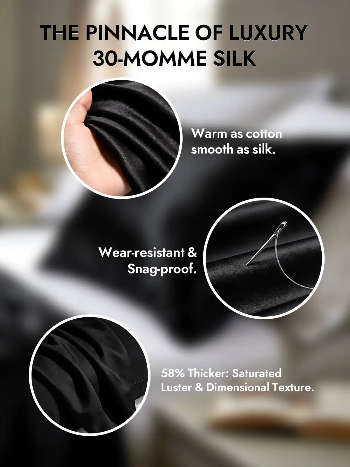 2Pcs 30Momme 100% Silk Pillowcases Bundle- Hidden Zipper