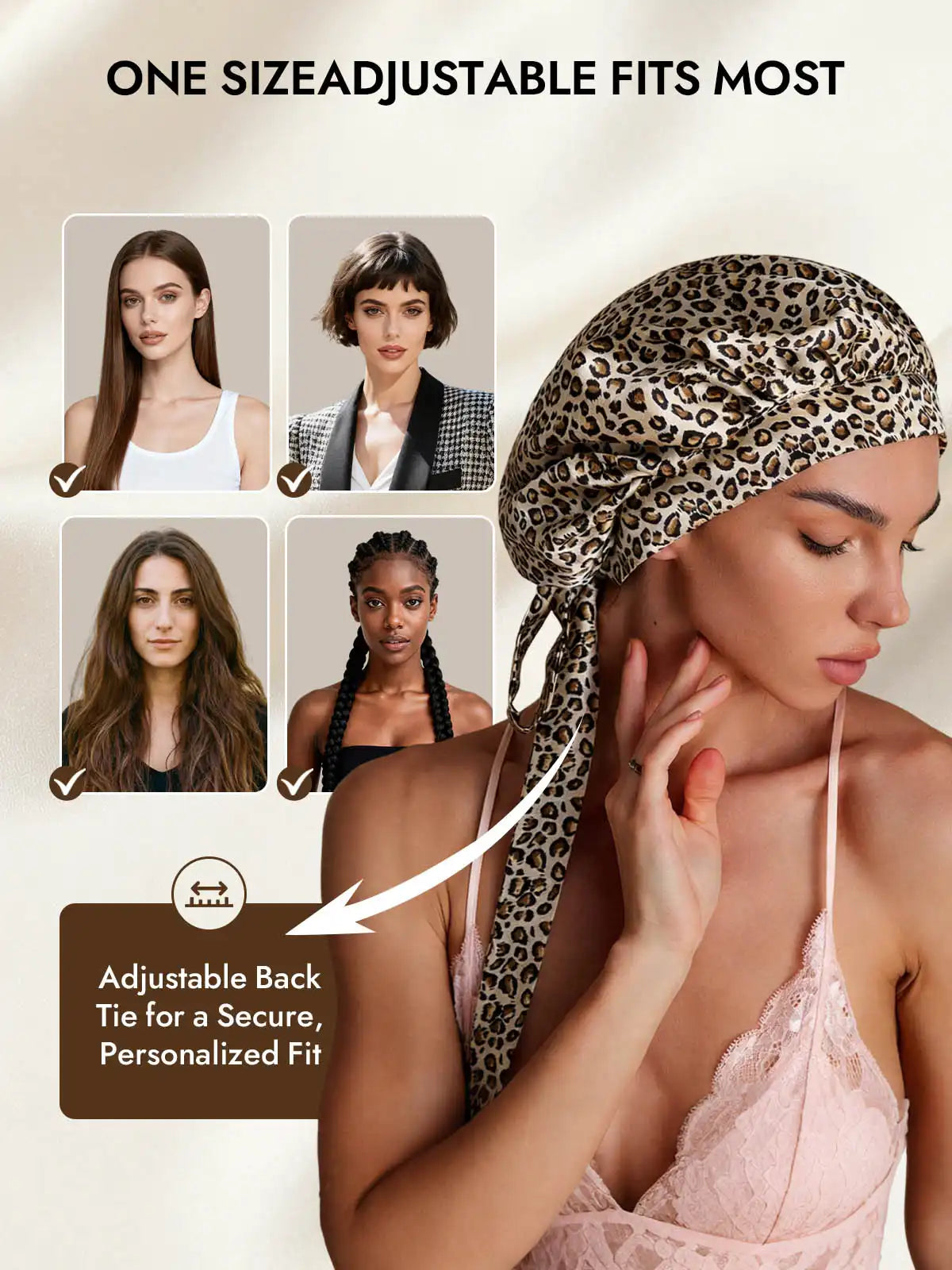 100% Mulberry Silk Elegant Bonnet with Long Ribbons