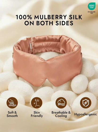 100% Mulberry Silk One Piece Silk Sleep Eye Mask With Velcro