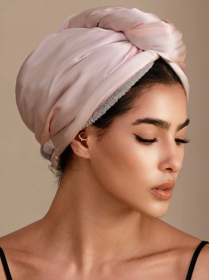 100% Mulberry Silk Double-Sided Hair Towel Wrap – Quick Dry, Frizz Free & Gentle on Hair