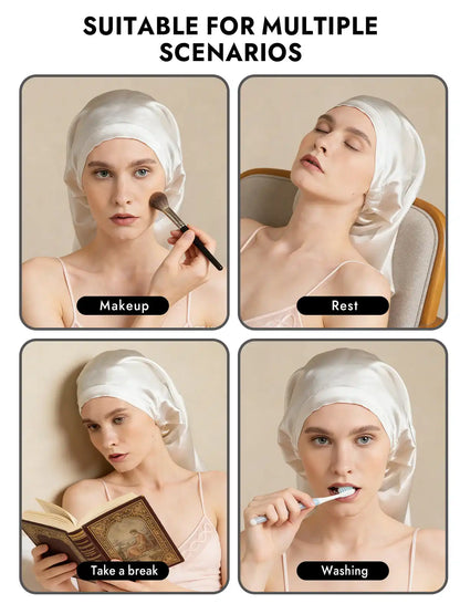 100% Mulberry Silk Elegant Bonnet for Long Hair