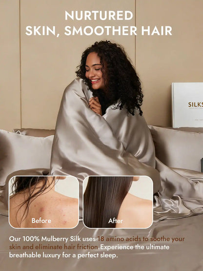 25Momme Mulberry Silk Seamless Duvet Cover (WITHOUT PILLOWCASES)