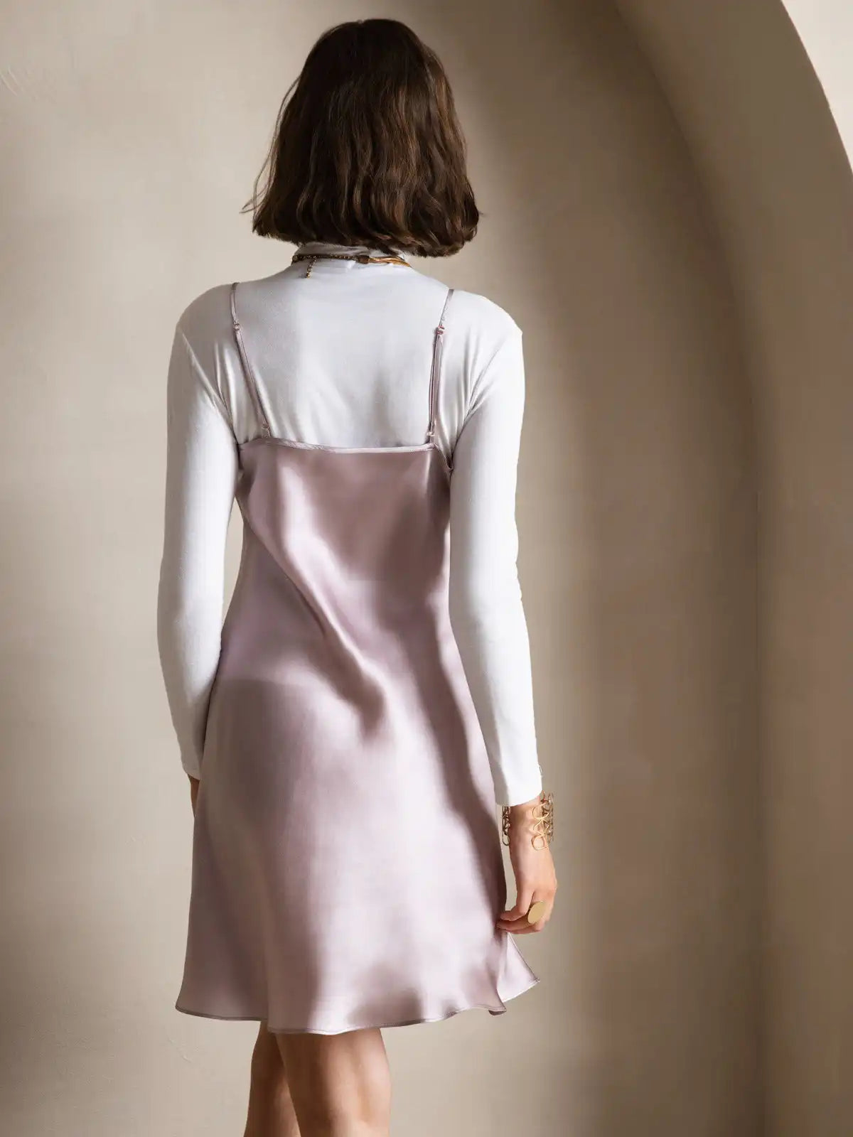 100% Mulberry Silk Spaghetti Strap Short Dress