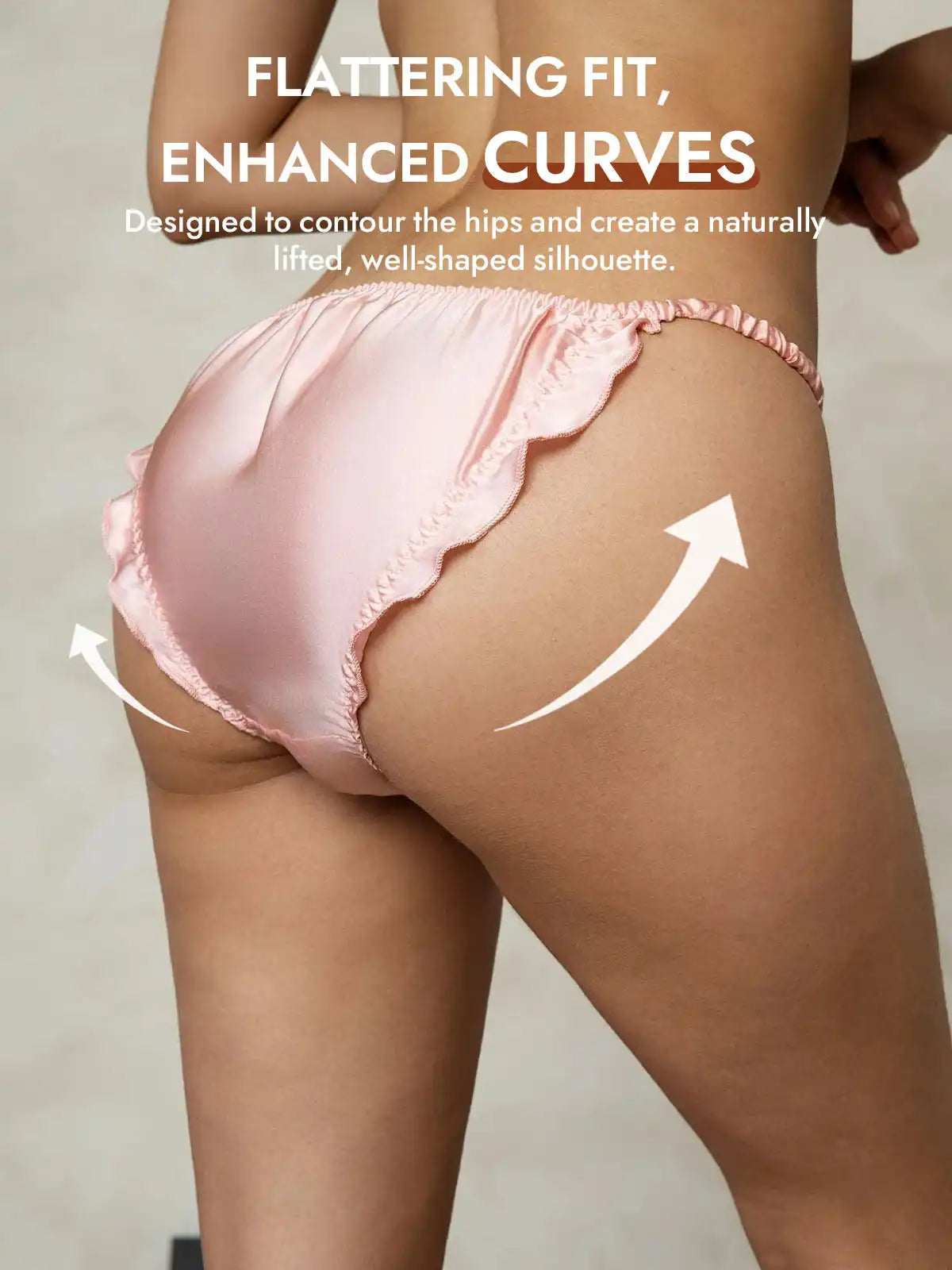 100% Mulberry Silk Ruffle Trim String Panty