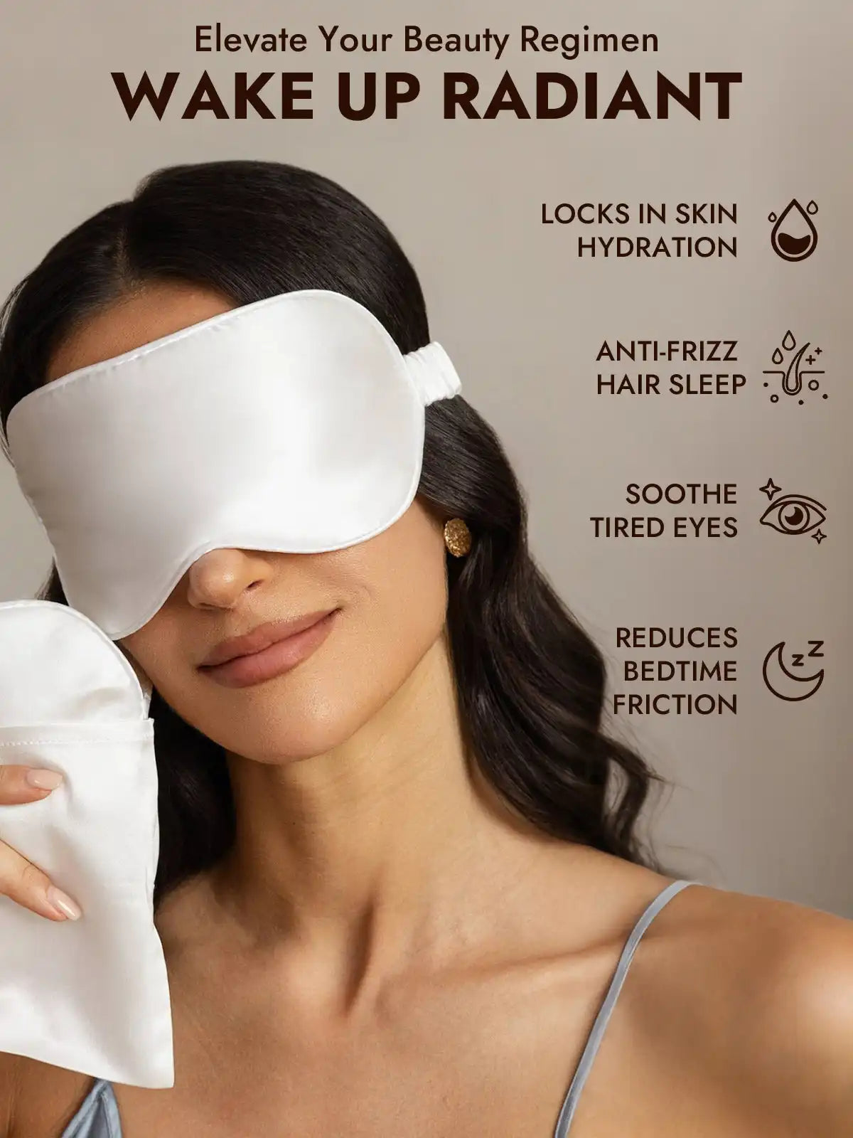 100% Mulberry Silk Eye Mask And Envelope Pouch Set 2Pcs