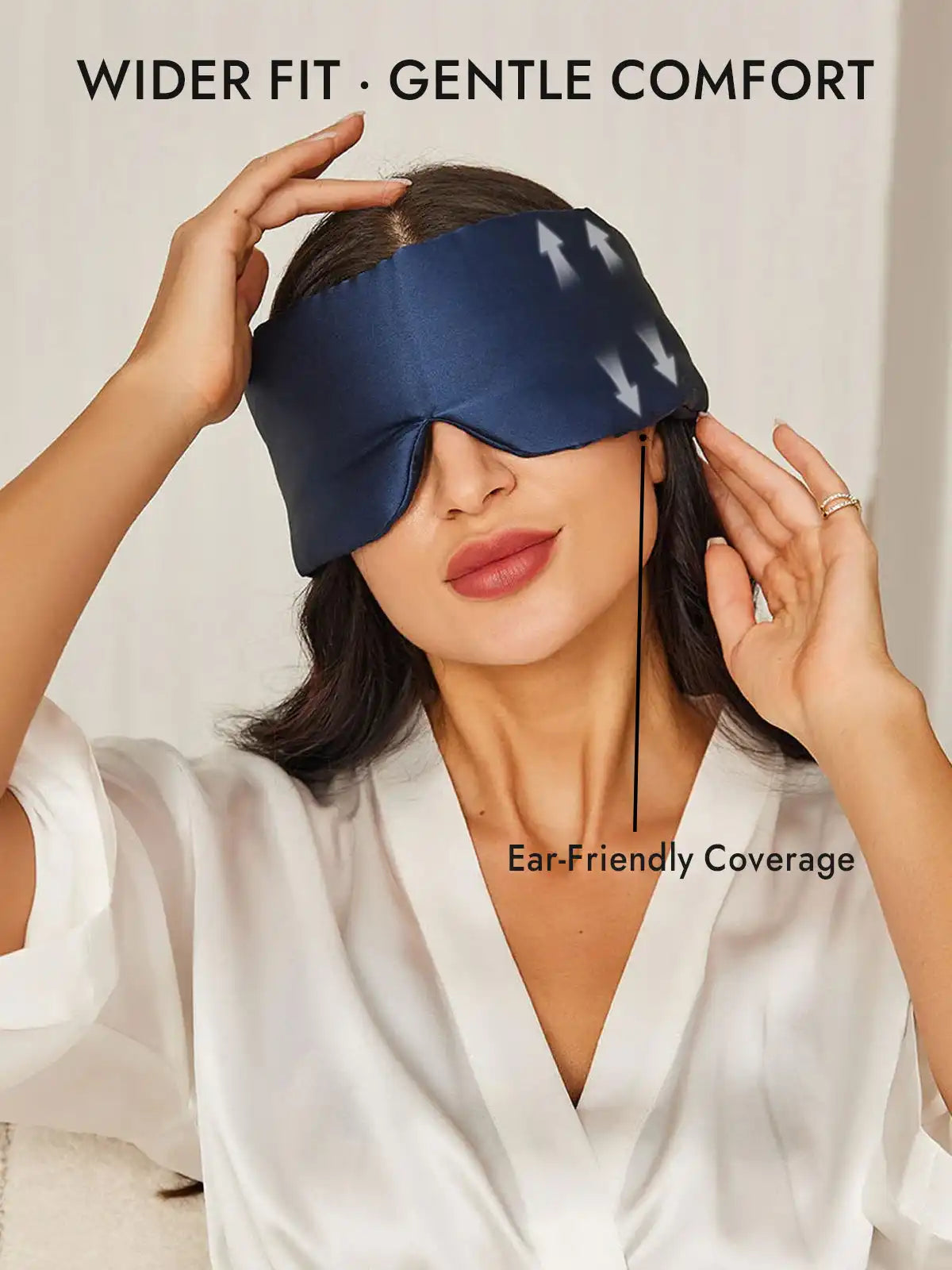 100% Mulberry Silk Adjustable Velcro Wrap-Around Silk Sleep Eye Mask