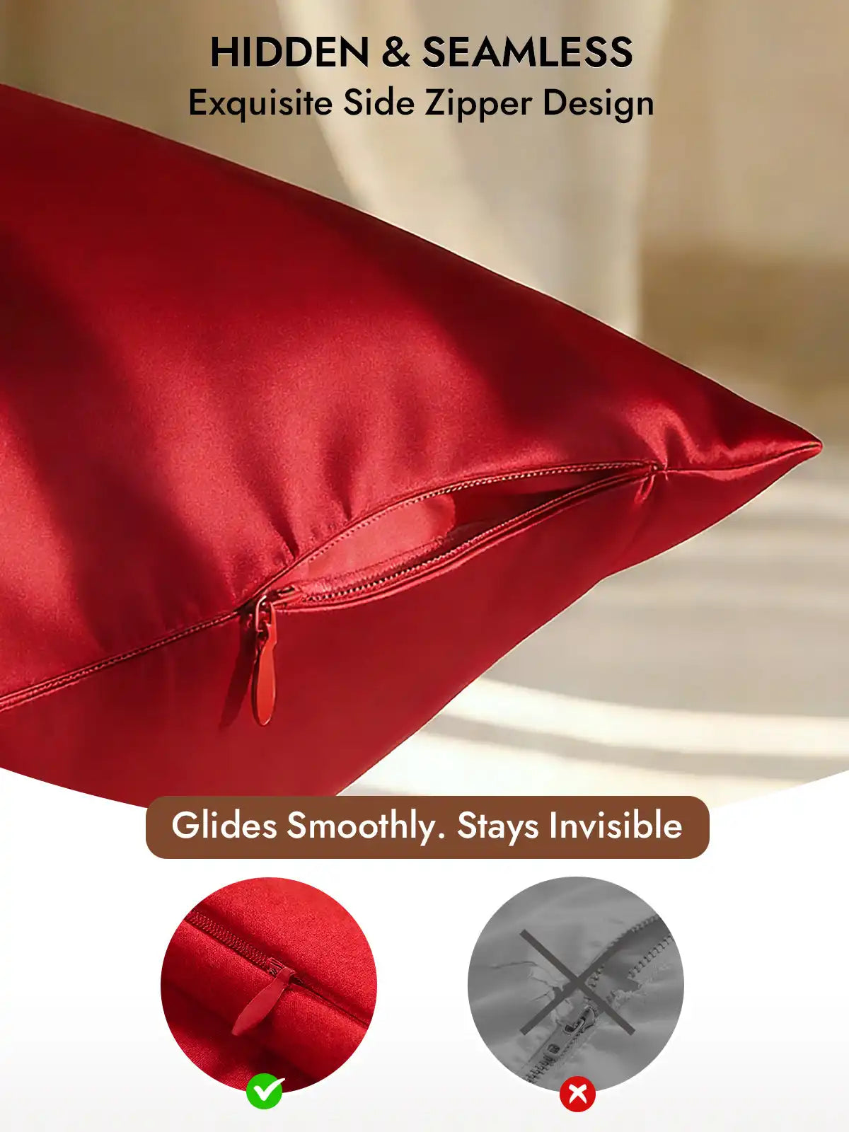 2Pcs 30Momme 100% Silk Pillowcases Bundle- Hidden Zipper