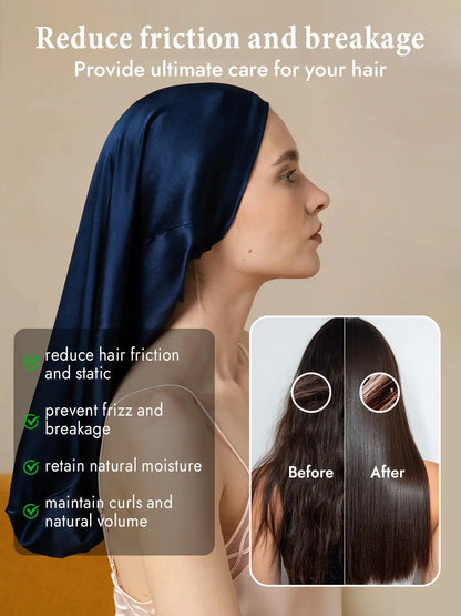 100% Mulberry Silk Elegant Bonnet for Long Hair