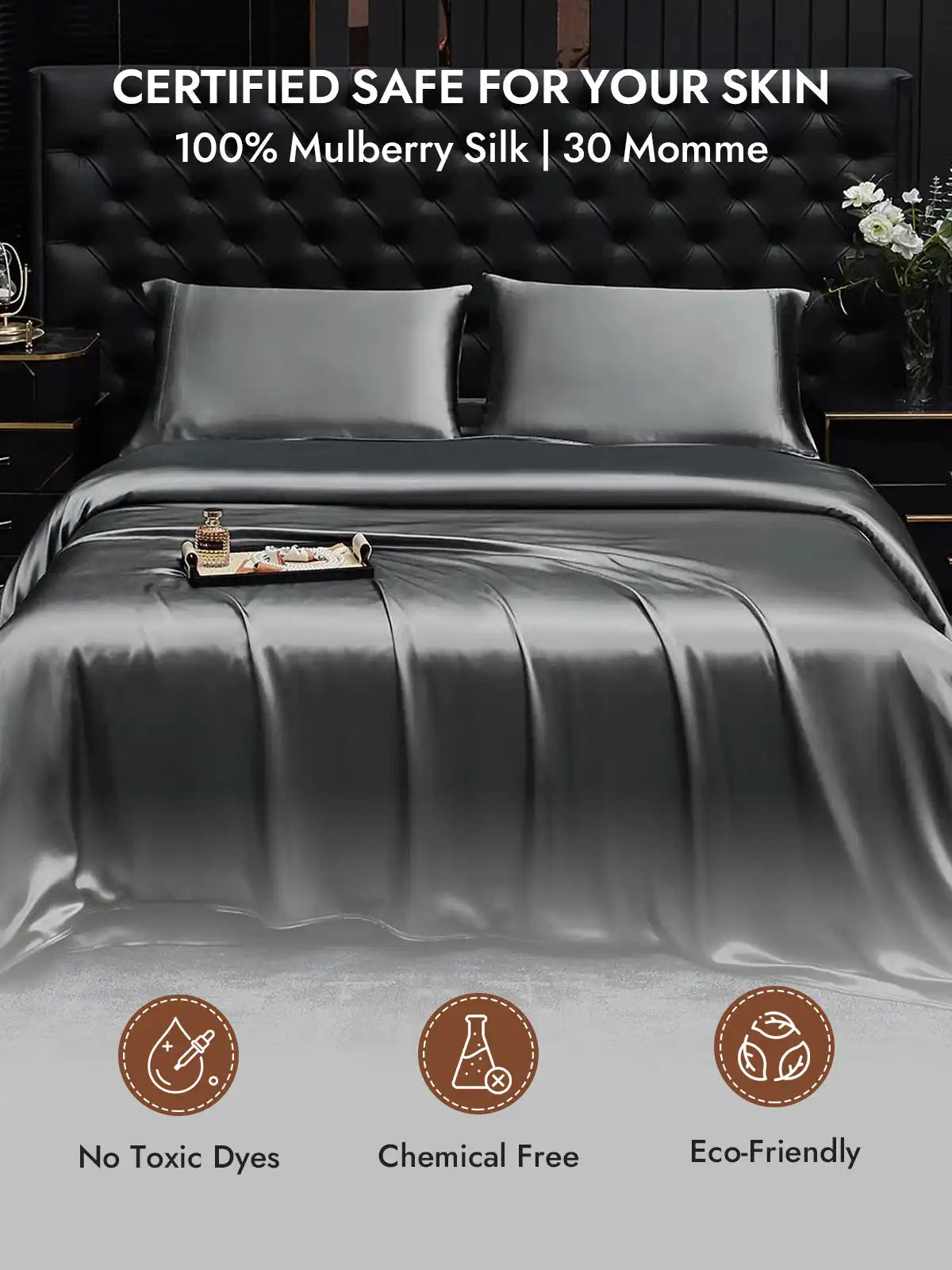 2Pcs 30Momme 100% Silk Pillowcases Bundle- Hidden Zipper