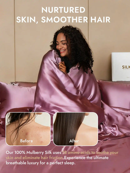 25Momme Mulberry Silk Seamless Duvet Cover (WITHOUT PILLOWCASES)