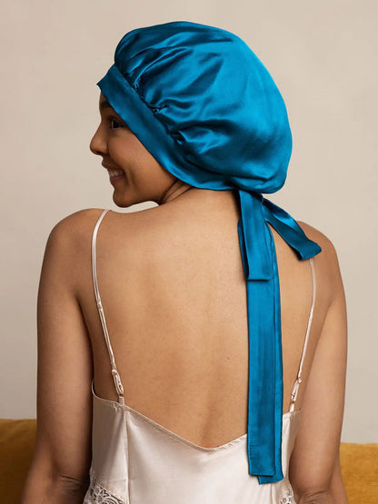 100% Mulberry Silk Elegant Bonnet with Long Ribbons