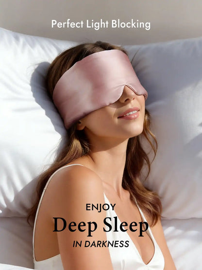 100% Mulberry Silk Adjustable Velcro Wrap-Around Silk Sleep Eye Mask