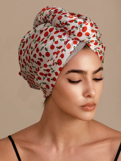100% Mulberry Silk Double-Sided Hair Towel Wrap – Quick Dry, Frizz Free & Gentle on Hair