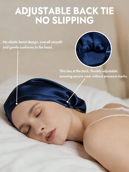 100% Mulberry Silk Elegant Bonnet for Long Hair