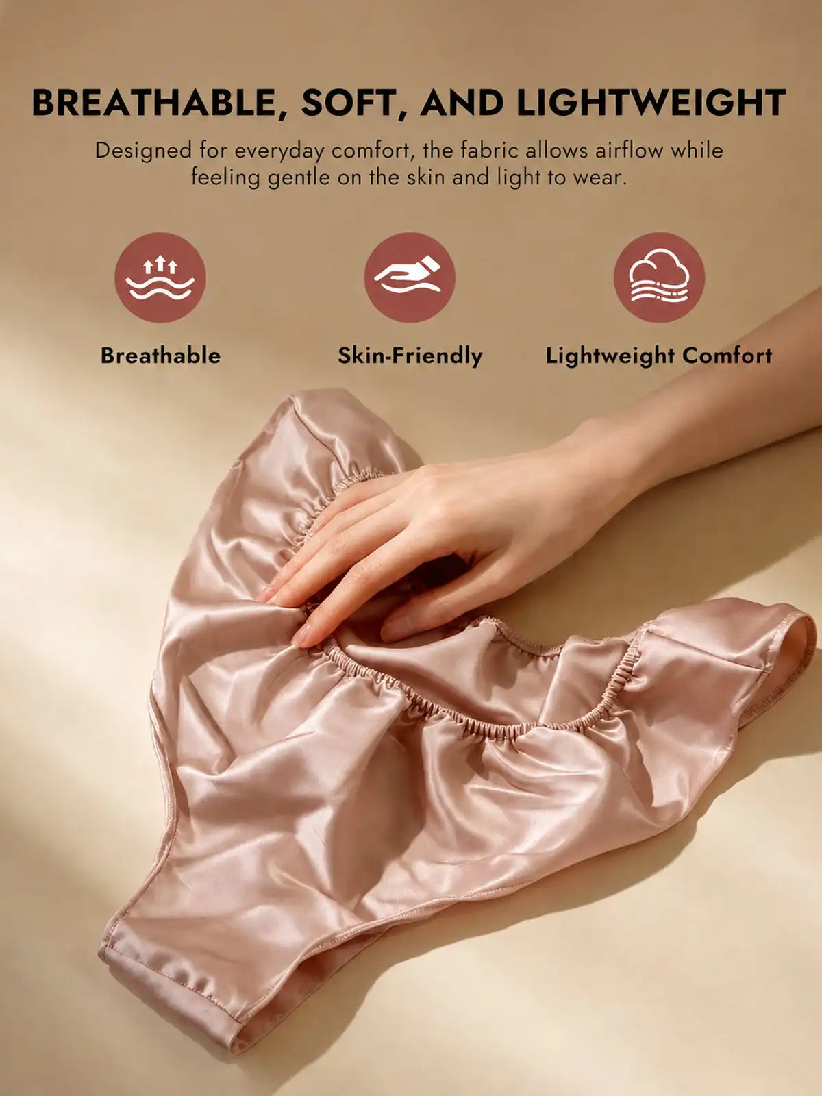 100% Mulberry Silk Low-Rise Ruffle Trim Panty