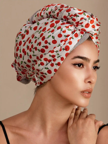 100% Mulberry Silk Double-Sided Hair Towel Wrap – Quick Dry, Frizz Free & Gentle on Hair