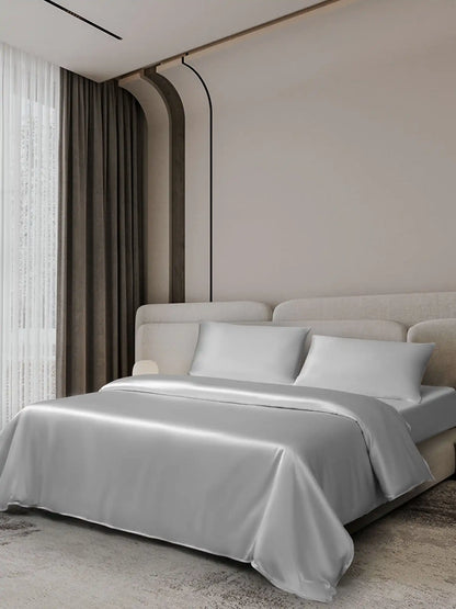 25Momme 4Pcs Silk Set Duvet Cover+Fitted Sheet+2x Pillowcases