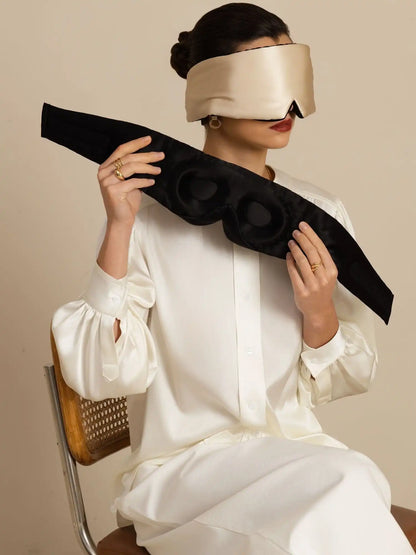 100% Mulberry Silk 3D Contoured Eye Mask With Velcro Closure