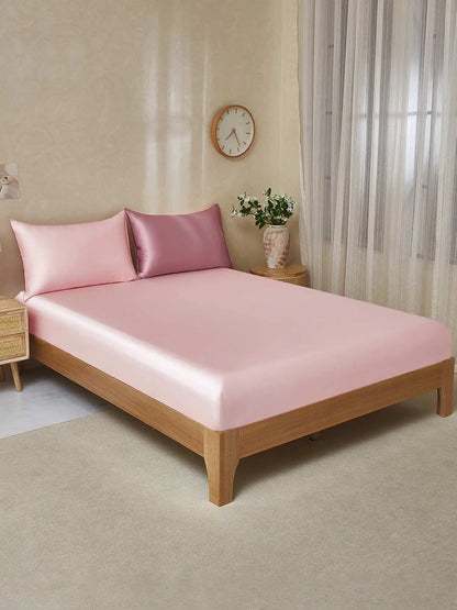 19Momme 3Pcs Silk Set Fitted Sheet+2x Pillowcases