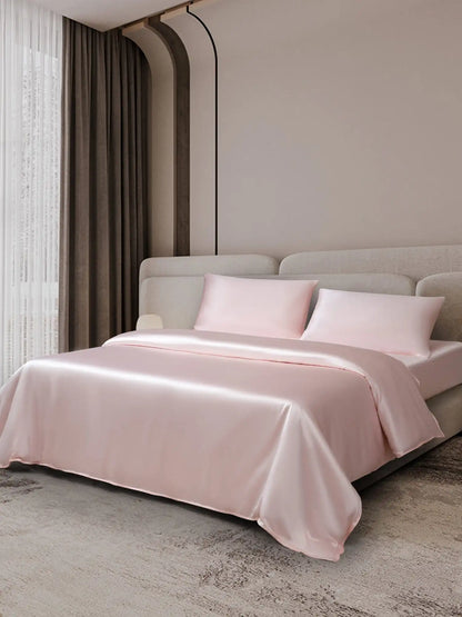 25Momme 4Pcs Silk Set Duvet Cover+Fitted Sheet+2x Pillowcases