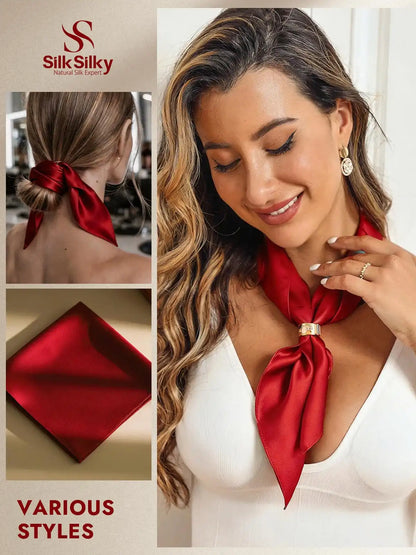 100% Mulberry Silk Square Scarf 53x53cm/21