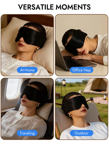 100% Mulberry Silk Double-Sided Eye Mask With Silent Velcro Closure