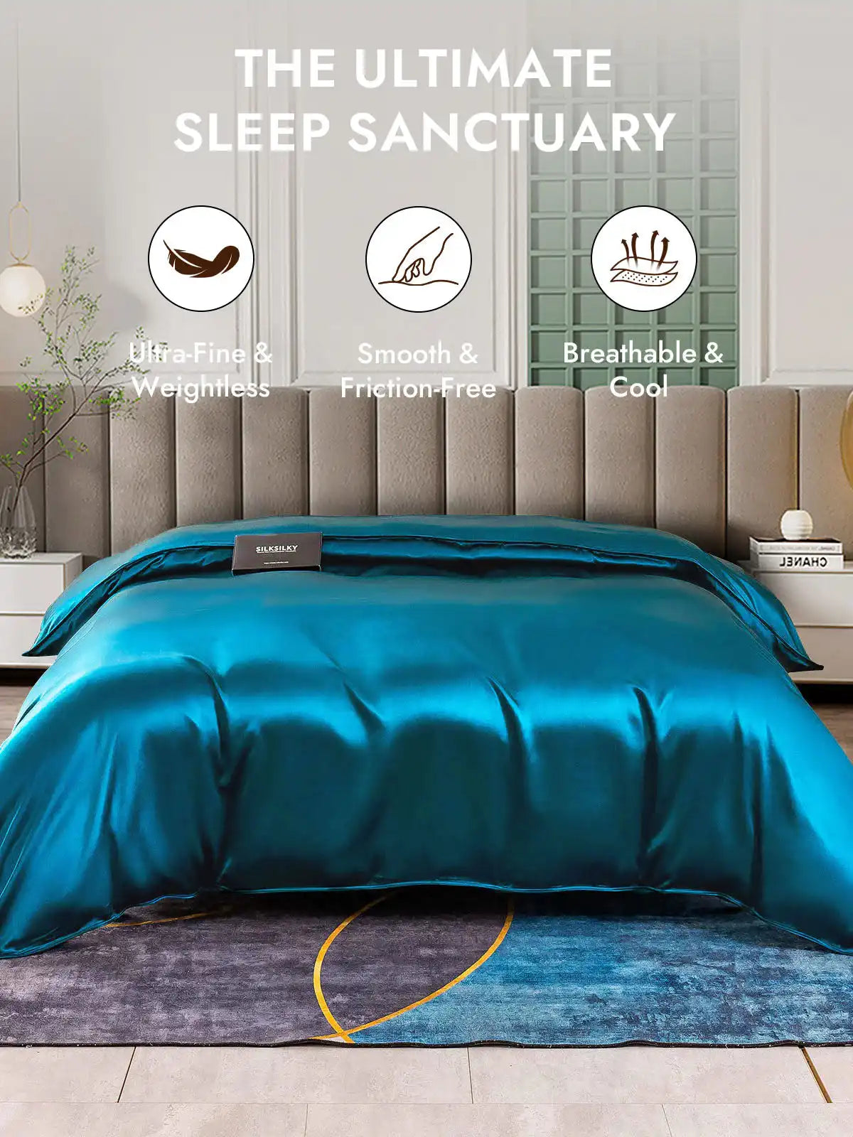 25Momme Mulberry Silk Seamless Duvet Cover (WITHOUT PILLOWCASES)