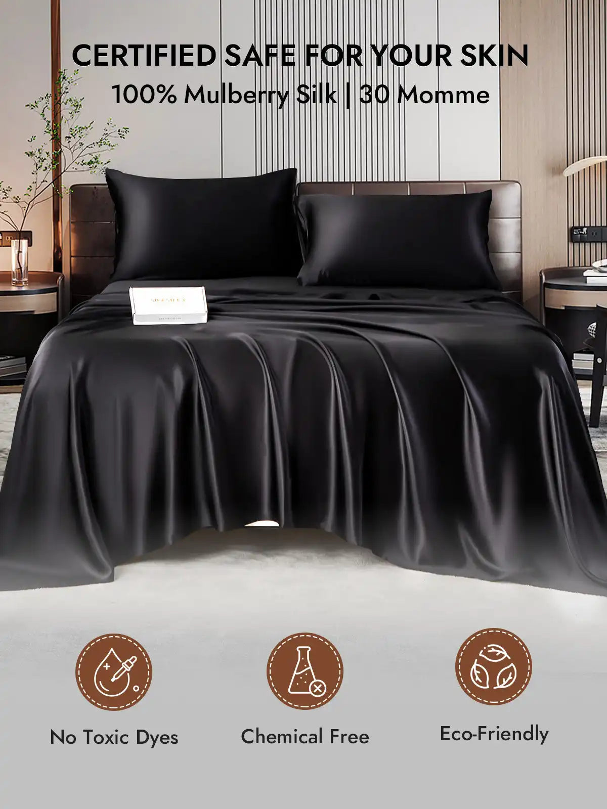 2Pcs 30Momme 100% Silk Pillowcases Bundle- Hidden Zipper
