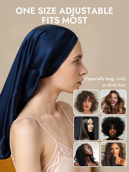 100% Mulberry Silk Elegant Bonnet for Long Hair