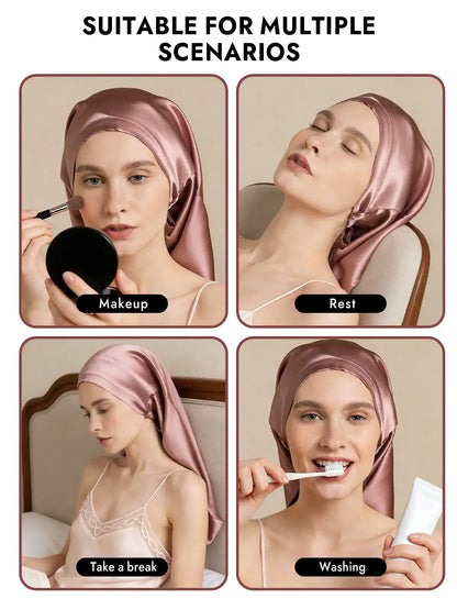 100% Mulberry Silk Elegant Bonnet for Long Hair